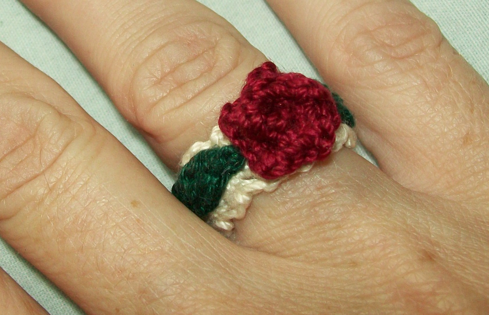 Thread Crochet Rose Ring  ❇ Shells Yarnicles ❇ ヅ